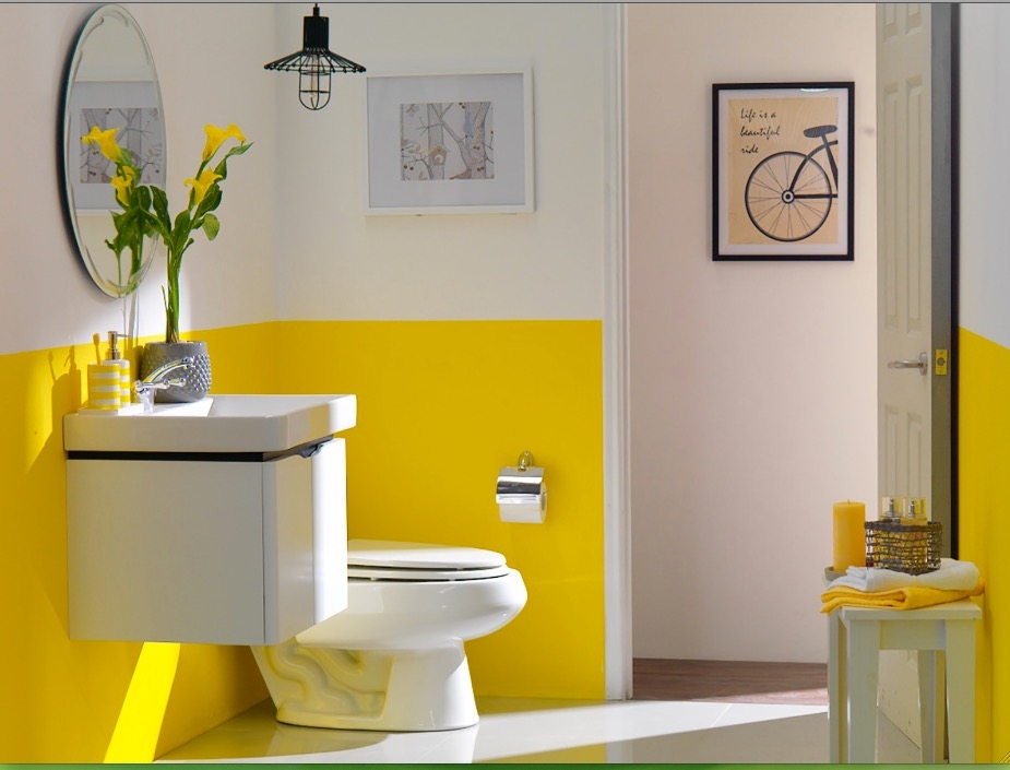 combinación de colores en el baño