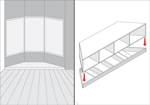 Pasos para construcción de bowindown en la sala de estar