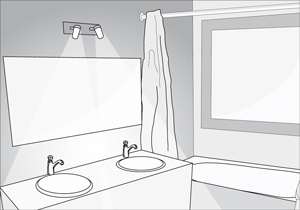 Cómo iluminar un baño de niños