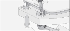fijación con tornillos conectores y cubiertas